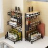 Multi-Layer Black Stainless Seasoning Rack